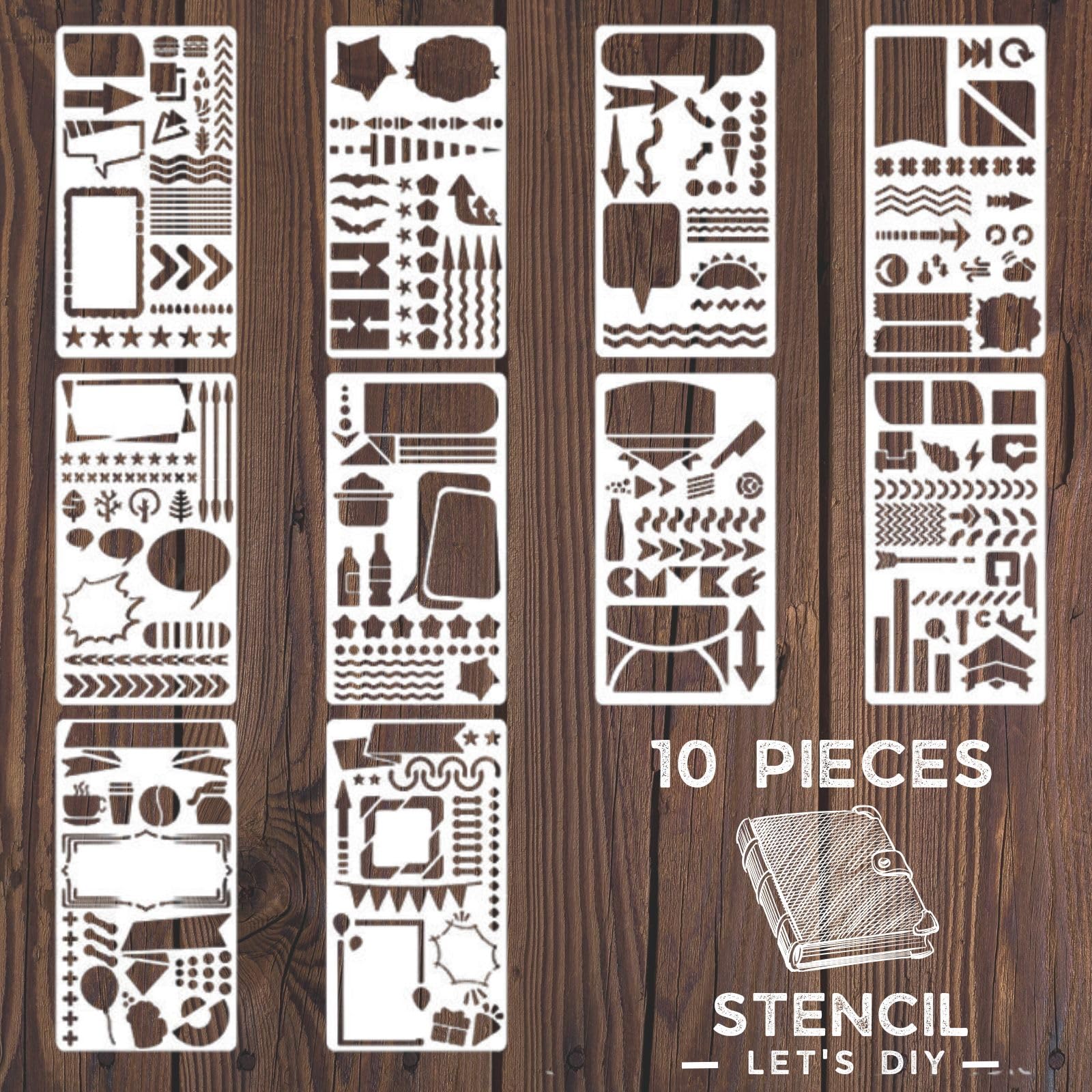 リメイク缶リバーシブルカーキ英字ハンドメイドステンシル